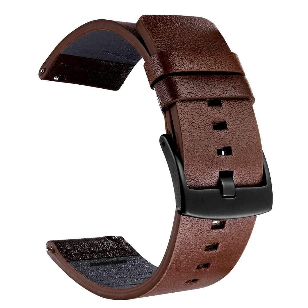 Cuir marron noir montre senior gps