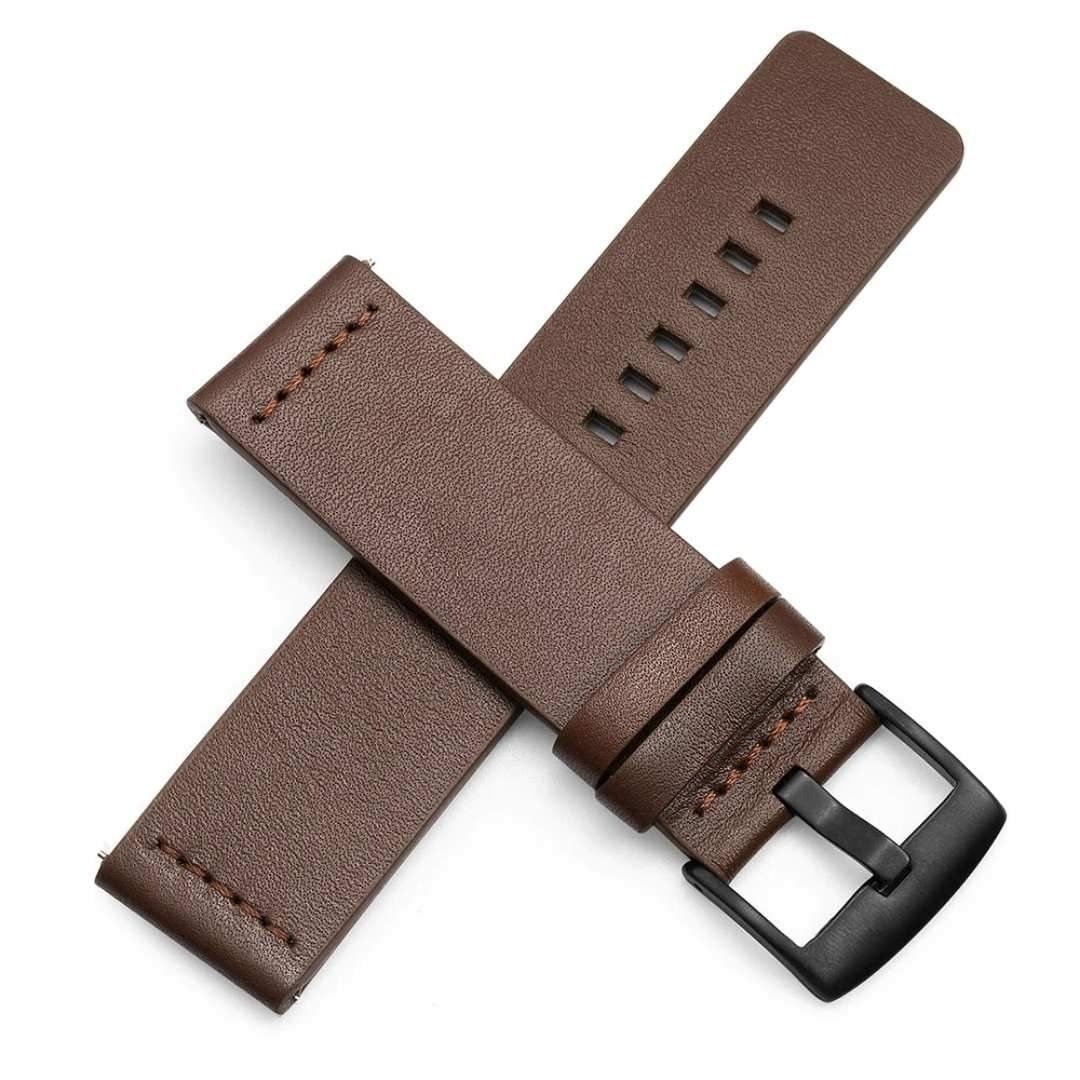 Bracelet cuir marron montre senior