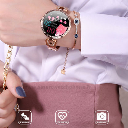 Montre Connectée Femme Anneau Acier W15