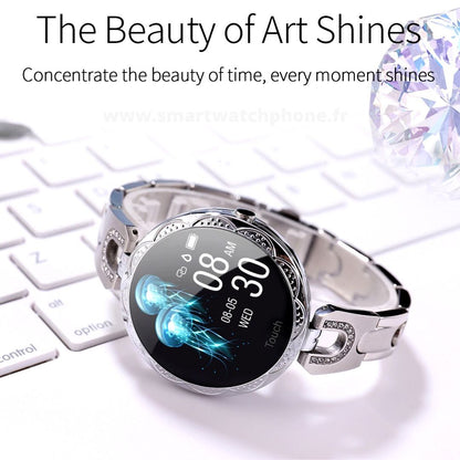 Montre Connectée Femme Anneau Acier W15