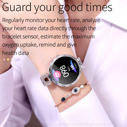 Montre Connectée Femme Anneau Acier W15